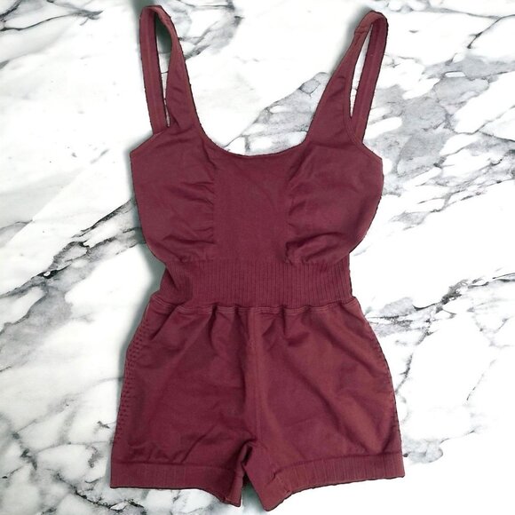 Free People Good Karma Runsie Red Purple Wine XS S - Picture 6 of 14